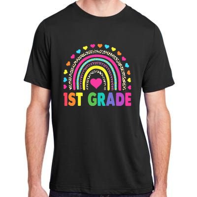 First Grade Rainbow Teacher Team 1st Grade Squad Adult ChromaSoft Performance T-Shirt