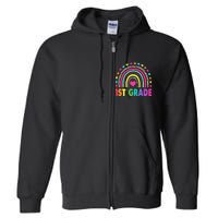 First Grade Rainbow Teacher Team 1st Grade Squad Full Zip Hoodie