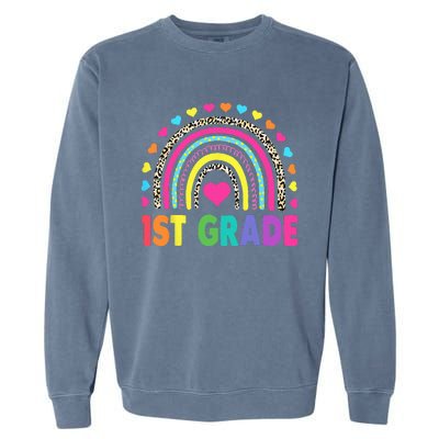 First Grade Rainbow Teacher Team 1st Grade Squad Garment-Dyed Sweatshirt