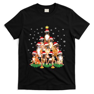 Funny Golden Retriever Christmas Lights Tree Dog Lover Xmas T-Shirt