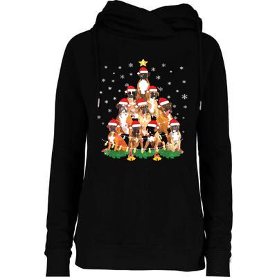 Funny Golden Retriever Christmas Lights Tree Dog Lover Xmas Womens Funnel Neck Pullover Hood