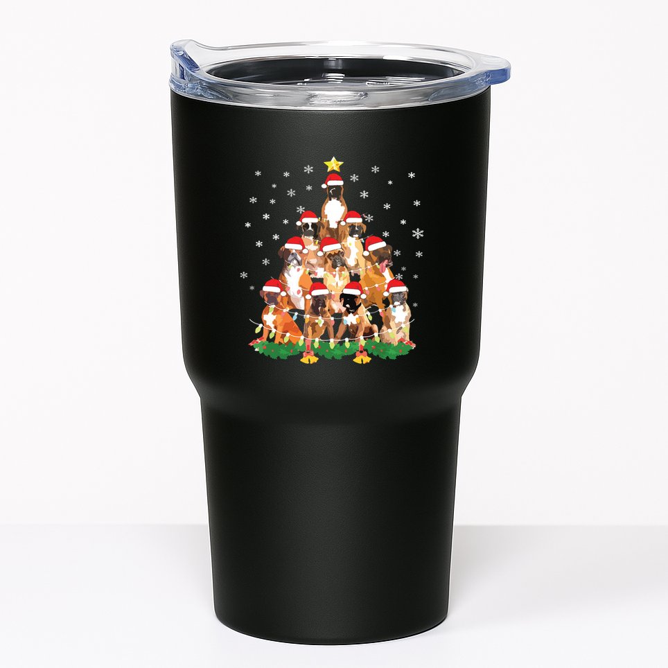 Funny Golden Retriever Christmas Lights Tree Dog Lover Xmas Tumbler
