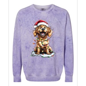 Funny Golden Retriever Christmas Dog Mom Santa Cute Puppy Gift Colorblast Crewneck Sweatshirt