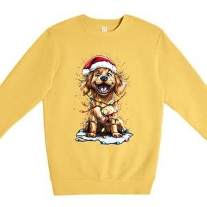 Funny Golden Retriever Christmas Dog Mom Santa Cute Puppy Gift Premium Crewneck Sweatshirt