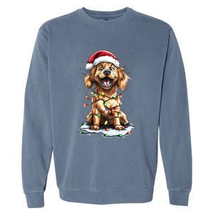 Funny Golden Retriever Christmas Dog Mom Santa Cute Puppy Gift Garment-Dyed Sweatshirt