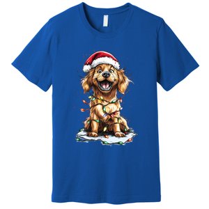 Funny Golden Retriever Christmas Dog Mom Santa Cute Puppy Gift Premium T-Shirt