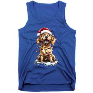 Funny Golden Retriever Christmas Dog Mom Santa Cute Puppy Gift Tank Top