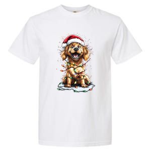 Funny Golden Retriever Christmas Dog Mom Santa Cute Puppy Gift Garment-Dyed Heavyweight T-Shirt