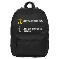 Funny Get Real Be Rational Pi Math Teacher Geek Sarcastic 16 in Basic Backpack