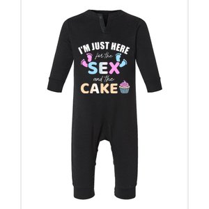 Funny gender reveal I'm here just for the sex and the cake Infant Fleece One Piece