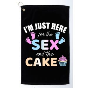 Funny gender reveal I'm here just for the sex and the cake Platinum Collection Golf Towel