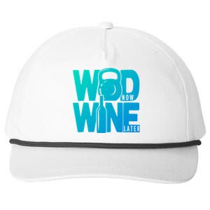 Funny Gym Rats Wod Now Wine Later Cute Gift Snapback Five-Panel Rope Hat