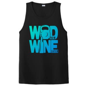 Funny Gym Rats Wod Now Wine Later Cute Gift PosiCharge Competitor Tank