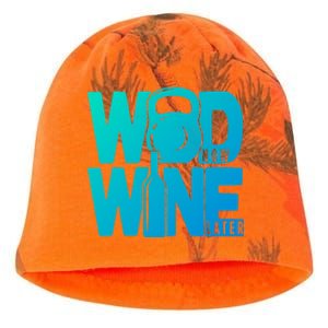 Funny Gym Rats Wod Now Wine Later Cute Gift Kati - Camo Knit Beanie