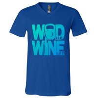 Funny Gym Rats Wod Now Wine Later Cute Gift V-Neck T-Shirt