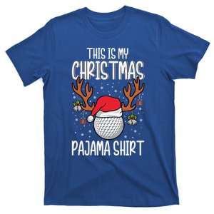 Funny Golf Reindeer Santa Hats This Is My Christmas Pajama Gift T-Shirt