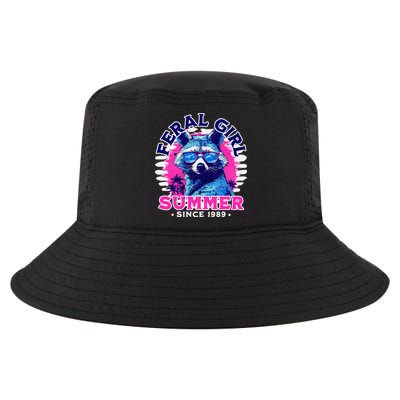 Feral Girl Racoon Summer Beach Sun Vibes Cool Comfort Performance Bucket Hat