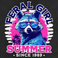 Feral Girl Racoon Summer Beach Sun Vibes Cool Comfort Performance Bucket Hat