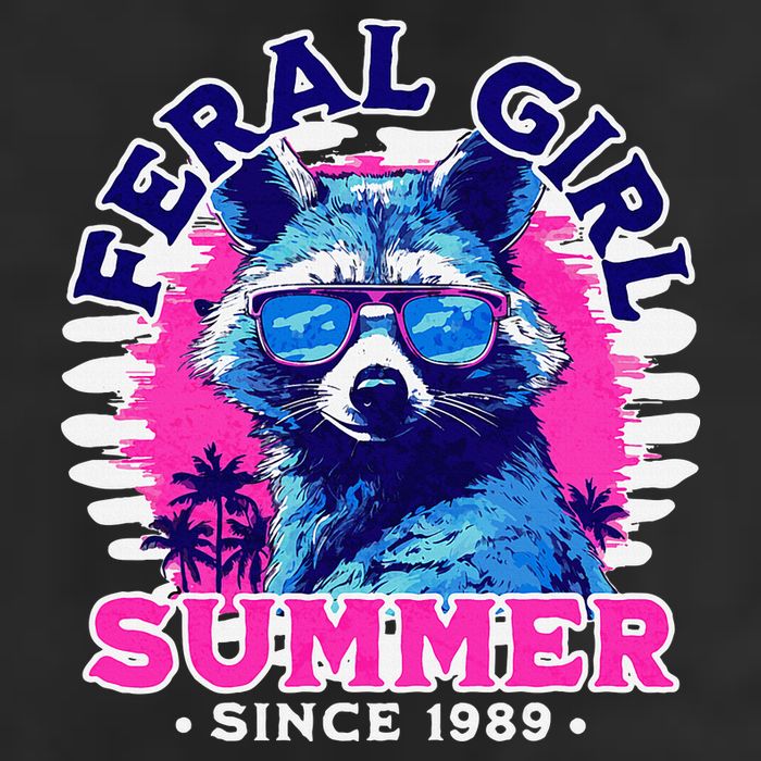 Feral Girl Racoon Summer Beach Sun Vibes Cool Comfort Performance Bucket Hat