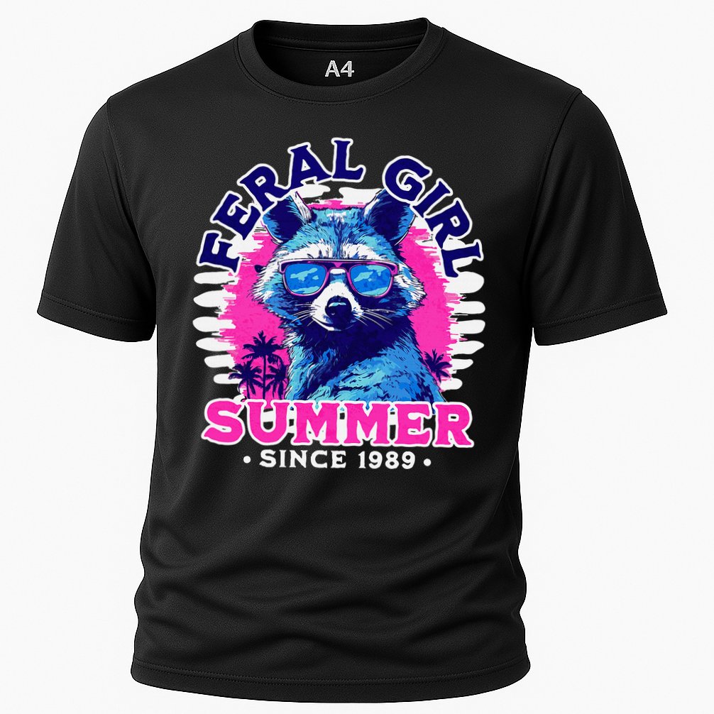Feral Girl Racoon Summer Beach Sun Vibes Performance Shirt