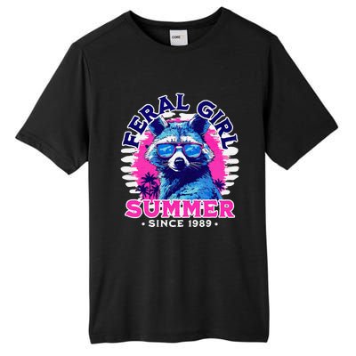 Feral Girl Racoon Summer Beach Sun Vibes Tall Fusion ChromaSoft Performance T-Shirt