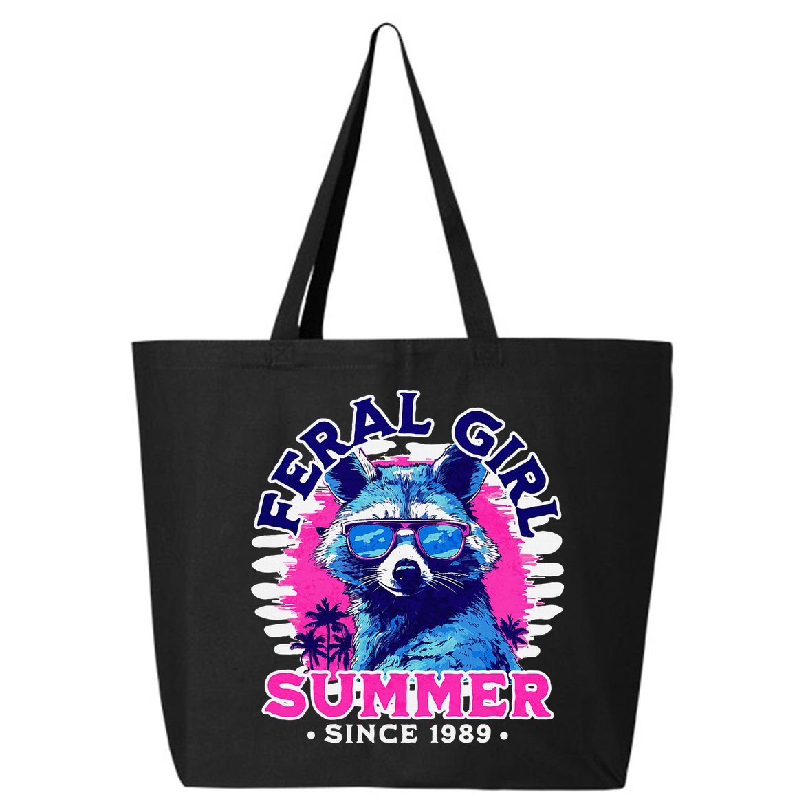 Feral Girl Racoon Summer Beach Sun Vibes 25L Jumbo Tote