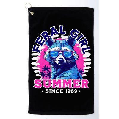 Feral Girl Racoon Summer Beach Sun Vibes Golf Towel