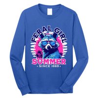 Feral Girl Racoon Summer Beach Sun Vibes Long Sleeve Shirt