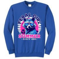 Feral Girl Racoon Summer Beach Sun Vibes Sweatshirt