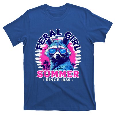 Feral Girl Racoon Summer Beach Sun Vibes T-Shirt