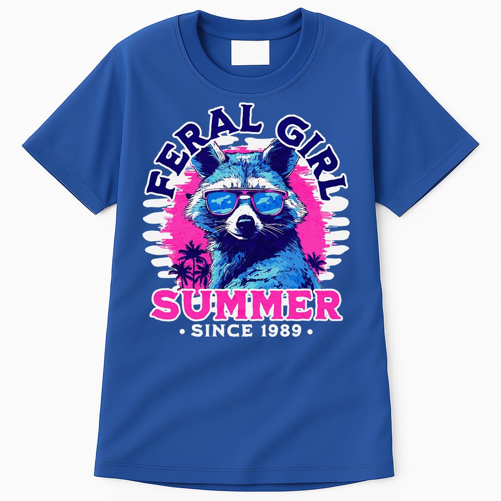Feral Girl Racoon Summer Beach Sun Vibes Tall T-Shirt