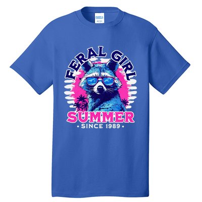 Feral Girl Racoon Summer Beach Sun Vibes Tall T-Shirt