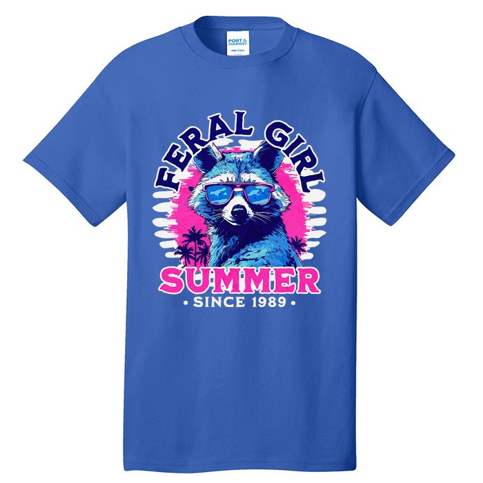 Feral Girl Racoon Summer Beach Sun Vibes Tall T-Shirt