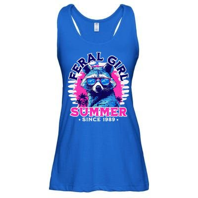 Feral Girl Racoon Summer Beach Sun Vibes Ladies Essential Flowy Tank