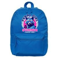 Feral Girl Racoon Summer Beach Sun Vibes 16 in Basic Backpack
