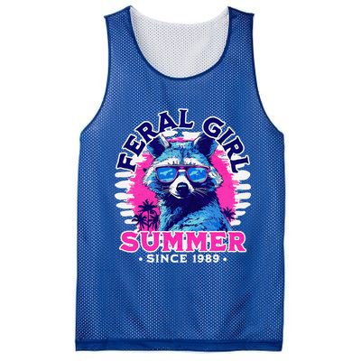 Feral Girl Racoon Summer Beach Sun Vibes Mesh Reversible Basketball Jersey Tank