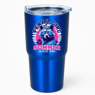 Feral Girl Racoon Summer Beach Sun Vibes Tumbler