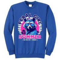 Feral Girl Racoon Summer Beach Sun Vibes Tall Sweatshirt