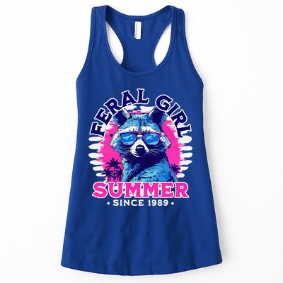 Feral Girl Racoon Summer Beach Sun Vibes Womens Tank Top