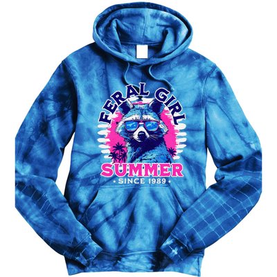 Feral Girl Racoon Summer Beach Sun Vibes Tie Dye Hoodie