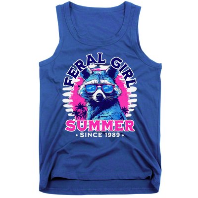 Feral Girl Racoon Summer Beach Sun Vibes Tank Top