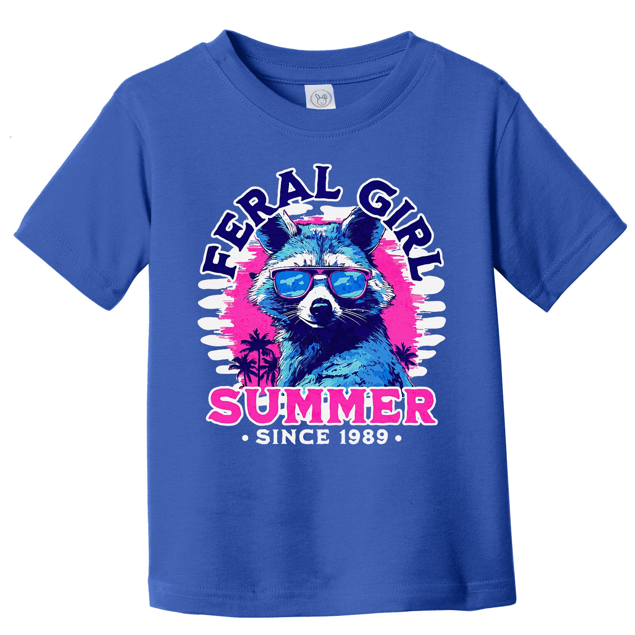 Feral Girl Racoon Summer Beach Sun Vibes Toddler T-Shirt