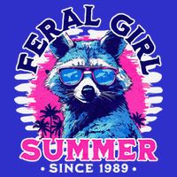 Feral Girl Racoon Summer Beach Sun Vibes Visor