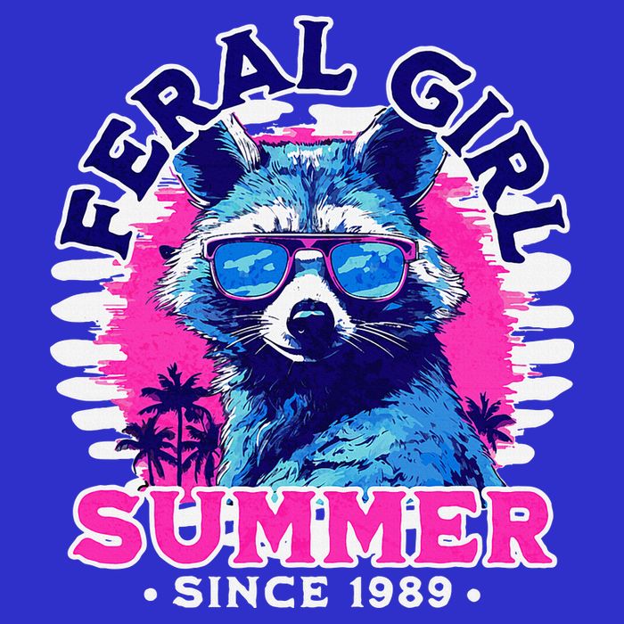 Feral Girl Racoon Summer Beach Sun Vibes Visor