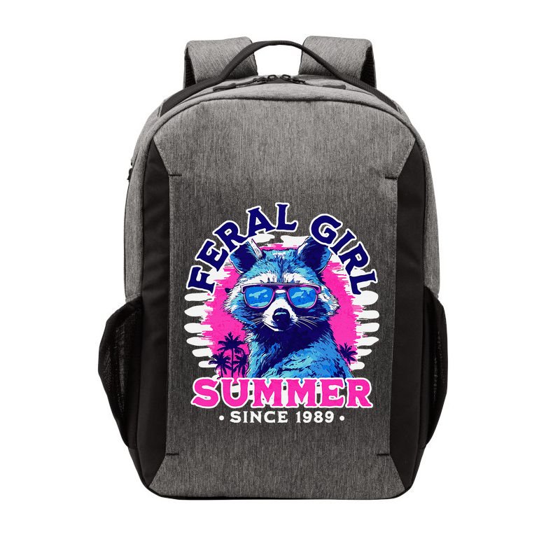Feral Girl Racoon Summer Beach Sun Vibes Vector Backpack
