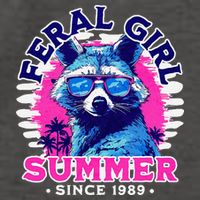 Feral Girl Racoon Summer Beach Sun Vibes Vector Backpack