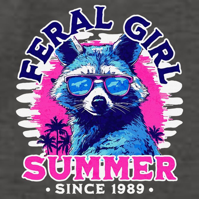 Feral Girl Racoon Summer Beach Sun Vibes Vector Backpack