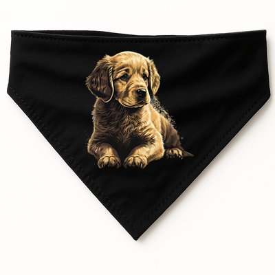 Funny Golden Retriever Puppy Puppies USA-Made Doggie Bandana