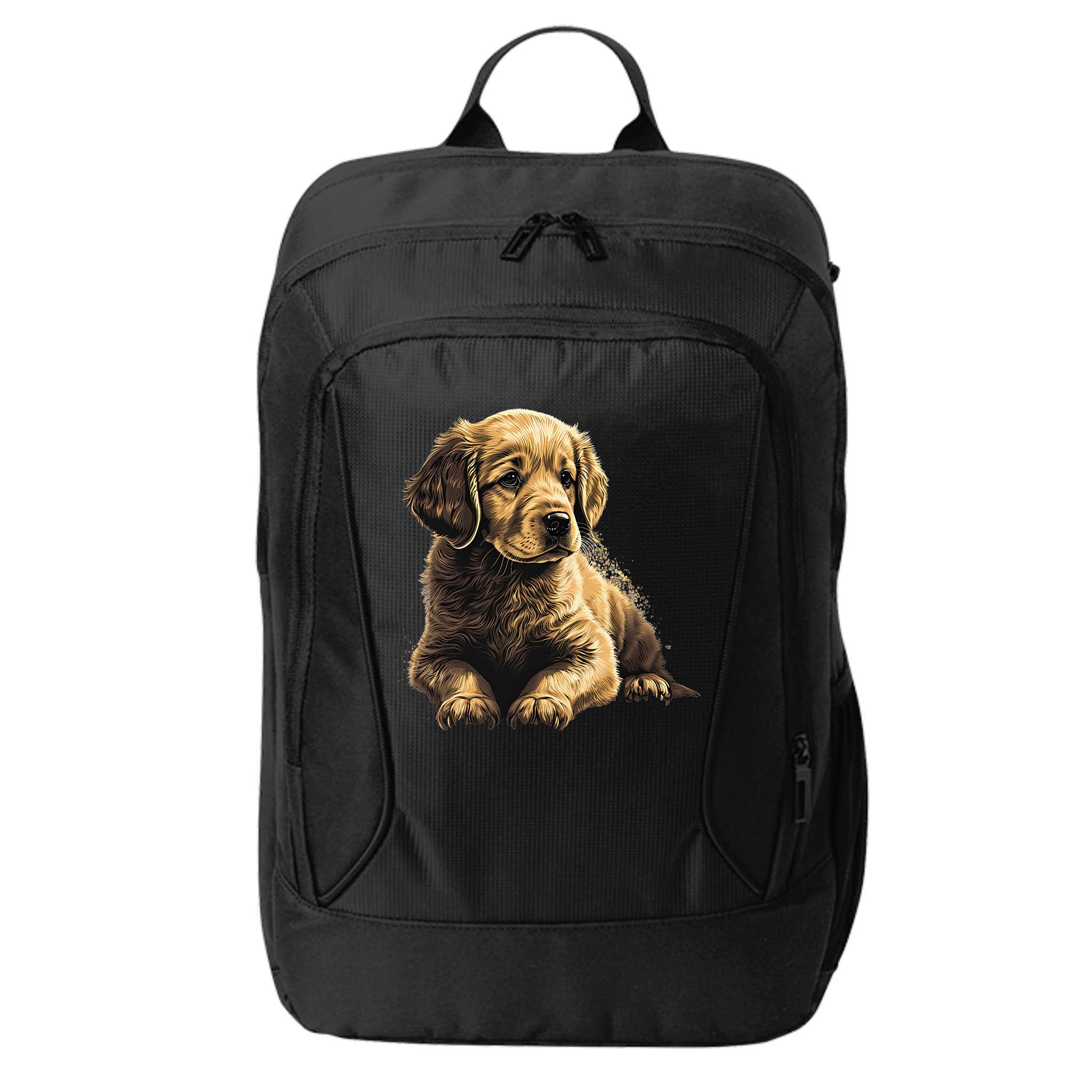 Funny Golden Retriever Puppy Puppies City Backpack