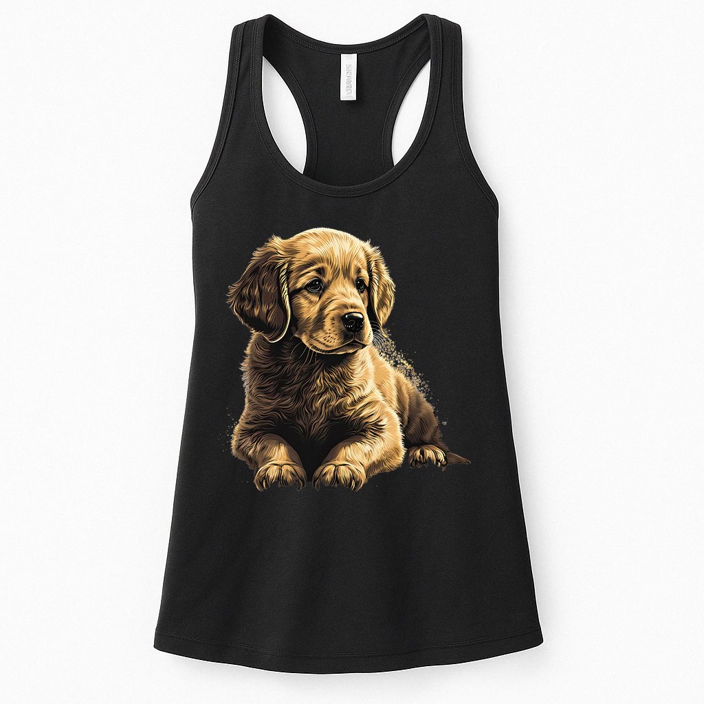 Funny Golden Retriever Puppy Puppies Womens Tank Top